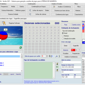 Software profissional para Loterias 2021 lotofacil mega sena quina